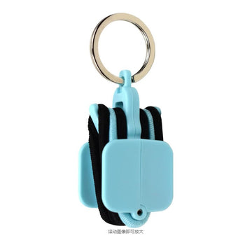 3 - PCS Blue Portable Hair Tie Organizer Keychain Compact Hair Accessories Holder with Clip for Travel School Bag and Purse - RnR Galore