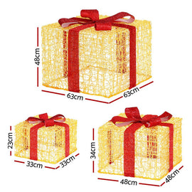 3 PCS Christmas Lights 240 LED Fairy Light Gift Box Decorations Jingle Jollys - RnR Galore