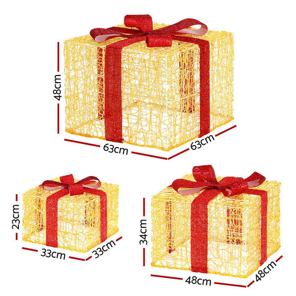 3 PCS Christmas Lights 240 LED Fairy Light Gift Box Decorations Jingle Jollys - RnR Galore