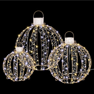 3 PCS Christmas Lights 360 LED Fairy Light Ball Decorations Jingle Jollys - RnR Galore