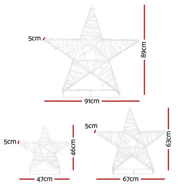3 PCS Christmas Lights 900 LED Fairy Light Star Decorations Jingle Jollys - RnR Galore