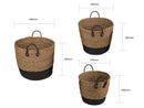 3 Piece Cotton Rope Stripe Carry Handles Storage Baskets Set - RnR Galore