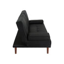 3 Seater Adjustable Sofa Bed With Cup Holder Black - RnR Galore