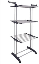 3 Tier Foldable Clothes Drying Rack for Laundry Dryer with Hanger Stand Rail Indoor - RnR Galore