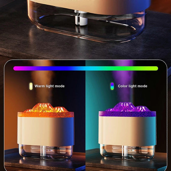 300ml Flame Effect Aromatherapy Humidifier with LED Light, Quiet USB Humidifier - RnR Galore