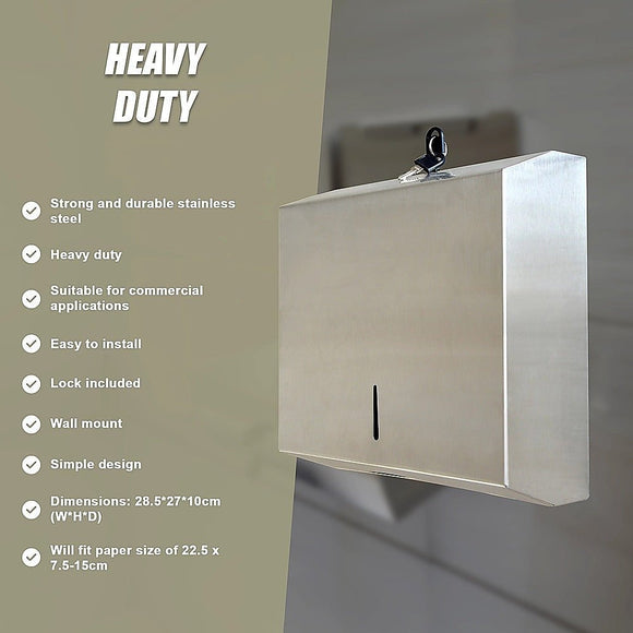 304 Stainless Steel Hand Paper Towel Dispenser Holder Toilet Heavy Duty - RnR Galore