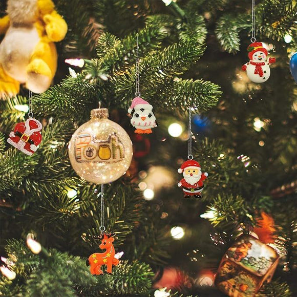 30pcs Mini Christmas Ornaments for Mini Tree Decorations Small Christmas Ornaments Resin Miniatures for Craft Christmas Decor - RnR Galore
