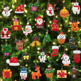 30pcs Mini Christmas Ornaments for Mini Tree Decorations Small Christmas Ornaments Resin Miniatures for Craft Christmas Decor - RnR Galore