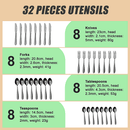 32 Piece Stainless Steel Cutlery Set Knives Fork Spoon Teaspoon - RnR Galore