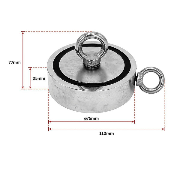 340Kg Salvage Strong Recovery Magnet Neodymium Hook Treasure Hunting Fishing - RnR Galore