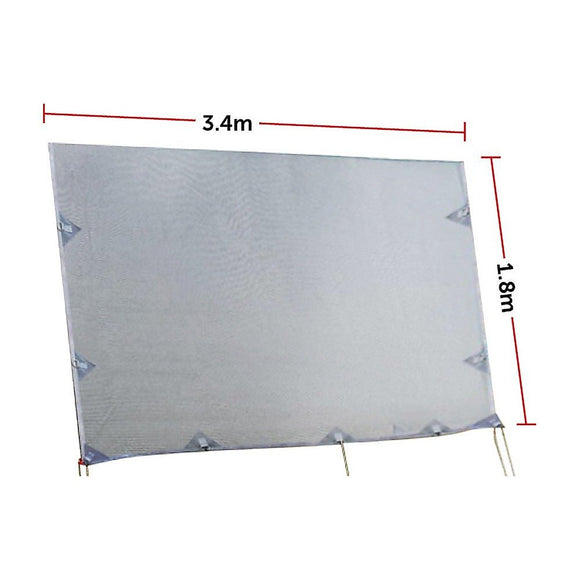 3.4m Caravan Privacy Screen Side Sunscreen Sun Shade for 12' Roll Out Awning - RnR Galore