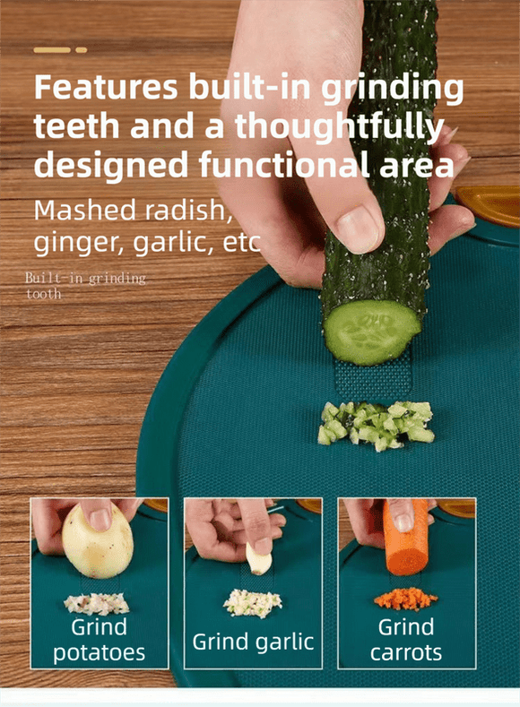 35X35CM Thickened Circular Standable Cutting Board - Food - Grade Double - Sided Kitchen Board with Space - Saving Vertical Storage - RnR Galore