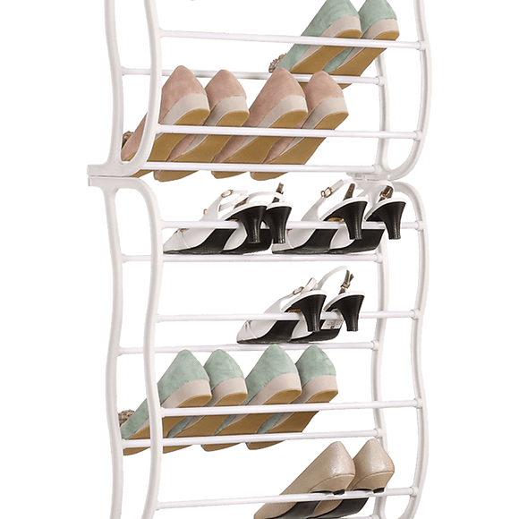 36 Pair Shoe Holder Organiser Over The Door Hanging Shelf Rack Storage Hook - RnR Galore