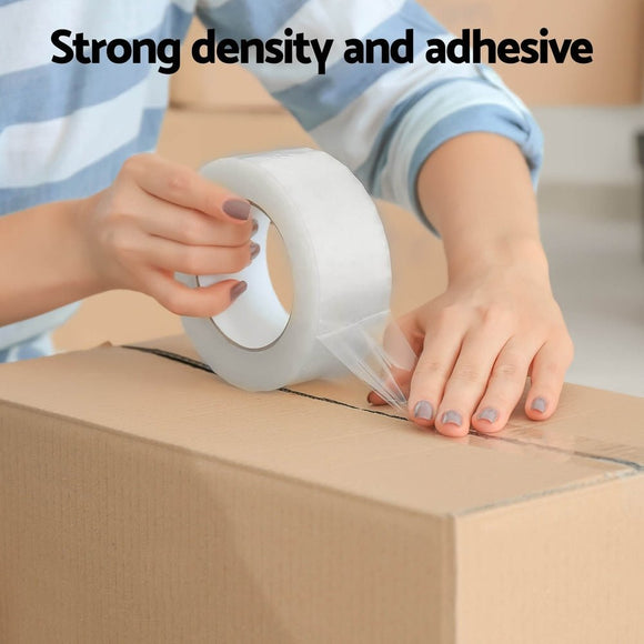 36 Rolls Packing Packaging Tape Sticky Clear Sealing Tapes Transparent 48mmx75m - RnR Galore