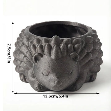 3D printed animal flower pots suitable for home and garden. Gray hedgehog single piece. - RnR Galore