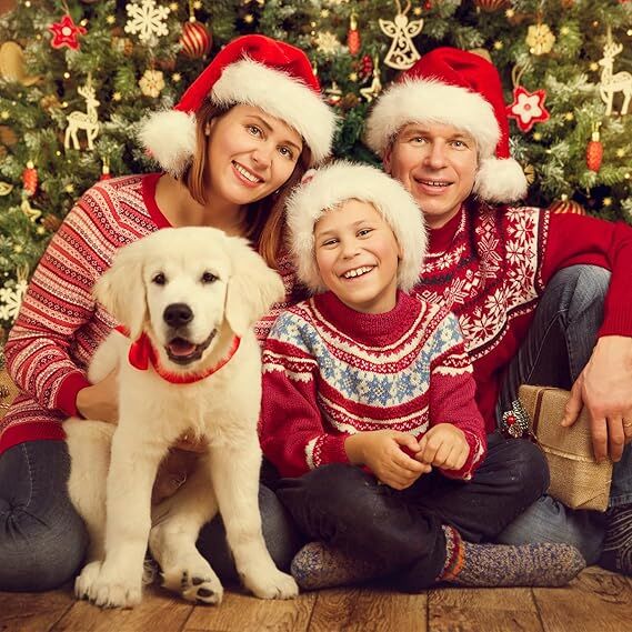 3Pack Christmas Santa Hats for Adults - Extra Thicken Velvet Santa Claus Hats for Women Men Fluffy Plush Xmas Hats Christmas Party Supplies New Year's Eve Party Hats for Adults Teenagers - RnR Galore