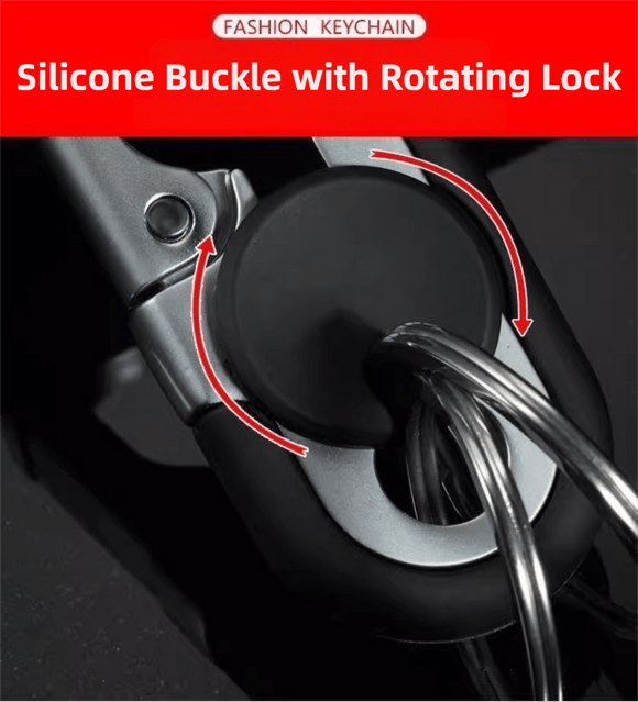 3pc Black Durable Zinc Alloy Carabiner Keychain – Secure Twist Lock & Dual Key Rings - RnR Galore