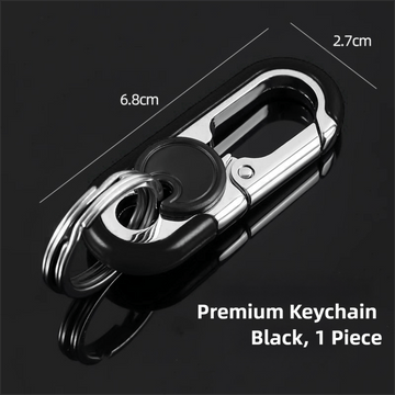 3pc Black Durable Zinc Alloy Carabiner Keychain – Secure Twist Lock & Dual Key Rings - RnR Galore