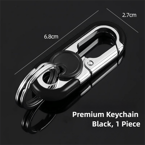 3pc Black Durable Zinc Alloy Carabiner Keychain – Secure Twist Lock & Dual Key Rings - RnR Galore