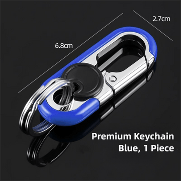 3pc Blue Durable Zinc Alloy Carabiner Keychain – Secure Twist Lock & Dual Key Rings - RnR Galore
