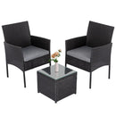 3PC Outdoor Table and Chairs Set - Black - RnR Galore