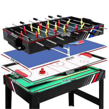 4 - in - 1 Games Table Soccer Foosball Pool Table Tennis Air Hockey Home Party Gift - RnR Galore