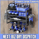 4 - Layer Heavy Duty Drill Holder Wall Mount Tool Rack Organizer, - RnR Galore