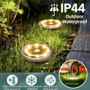 4 - Pack New Solar LED In - Ground Yellow Lights (Single 8.3x8.3x10 cm) - Stainless Steel & ABS Waterproof Outdoor Garden Pathway and Landscape Spike Lamp - RnR Galore