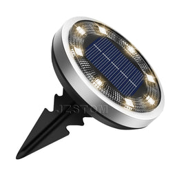 4 - Pack New Solar LED In - Ground Yellow Lights (Single 8.3x8.3x10 cm) - Stainless Steel & ABS Waterproof Outdoor Garden Pathway and Landscape Spike Lamp - RnR Galore