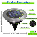 4 - Pack Solar LED In - Ground Warm Yellow Light Set (Single 7.1x7.1x6.1cm) - Stainless Steel Waterproof Outdoor Garden Pathway and Landscape Spike Lamp - RnR Galore