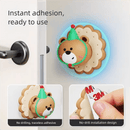4 Pcs Brown Adorable Bear Wall Protector - Multi - Use Self - Adhesive Door Stopper Bumper - RnR Galore