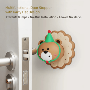 4 Pcs Yellow Adorable Bear Wall Protector - Multi - Use Self - Adhesive Door Stopper Bumper - RnR Galore