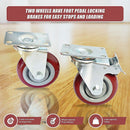 4 x 4" Heavy Duty PU Swivel Castor Wheels With Brake - RnR Galore