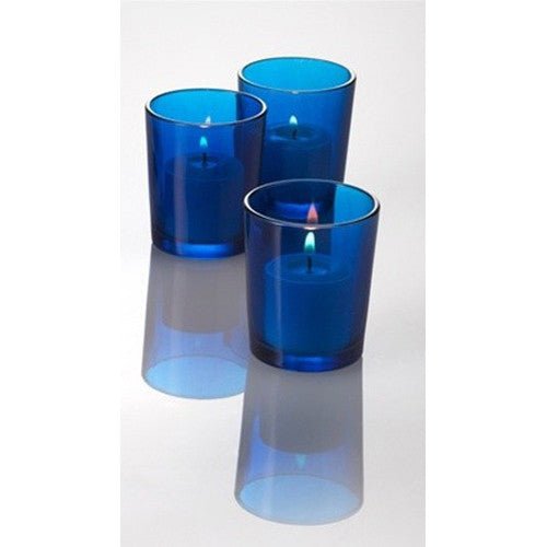 40 Pack Blue Glass Votive Tealight Candle Holders House Party Centerpiece Xmas Wedding Decor Glass Candlestick Party Decorations Bridal Baby Shower Event - RnR Galore