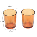 40 Pack Orange Glass Votive Tealight Candle Holders House Party Centerpiece Xmas Wedding Decor Glass Candlestick Party Decorations Bridal Baby Shower Event - RnR Galore