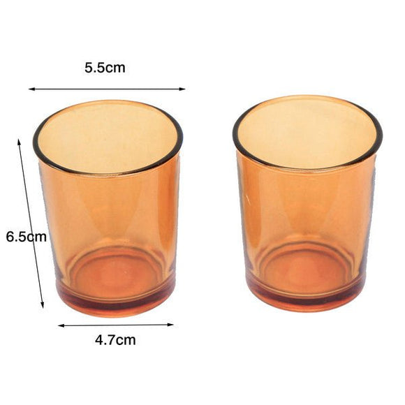 40 Pack Orange Glass Votive Tealight Candle Holders House Party Centerpiece Xmas Wedding Decor Glass Candlestick Party Decorations Bridal Baby Shower Event - RnR Galore