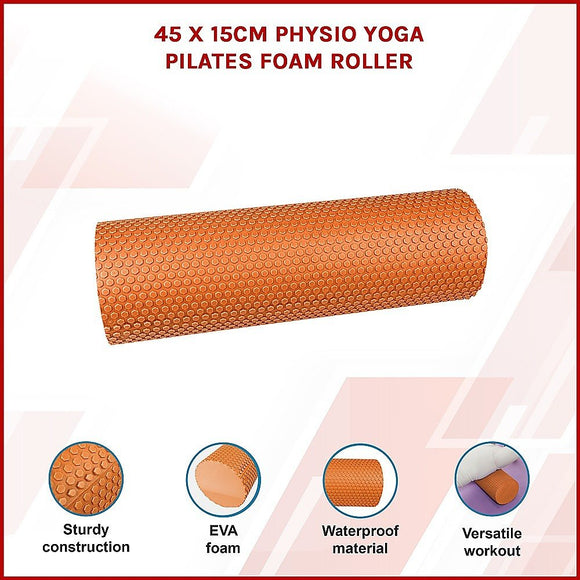 45 x 15cm Physio Yoga Pilates Foam Roller - RnR Galore