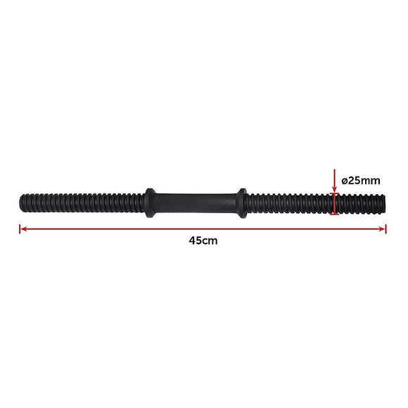 45cm - 1 Pair Dumbbell Bar 25mm Diameter - PVC Coated Dumbell Handle - RnR Galore