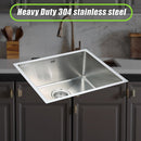 490x440mm Handmade Stainless Steel Undermount / Topmount Kitchen Laundry Sink with Waste - RnR Galore