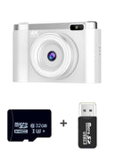 4K Ultra HD Digital Camera - 75MP, 2.8 - inch Rotatable Screen, Auto Focus & Built - in Flash(white) - RnR Galore