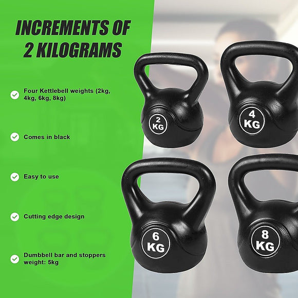 4pcs Exercise Kettle Bell Weight Set 20KG - RnR Galore