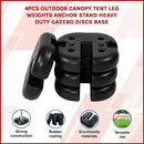 4pcs Outdoor Canopy Tent Leg Weights Anchor Stand Heavy Duty Gazebo Discs Base - RnR Galore