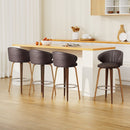 4x Artiss Bar Stools Dining Chairs Contoured Leather Wood Stool - RnR Galore