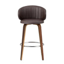 4x Artiss Bar Stools Dining Chairs Contoured Leather Wood Stool - RnR Galore