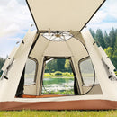5 - 8 Person Hexagonal Camping Tent | Double - Layer Silver Coated Waterproof Shelter with Awning (280*280*158cm) - RnR Galore
