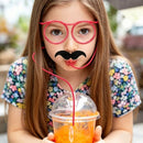 5 - Pack Silly Straws Glasses, Reusable Crazy Straws for Kids, Flexible Twisty Straws Fun Eyeglass Frame Drinking Straws, Novelty Party Favors Supplies for Birthday, Game, Christmas, Holiday Decorations - RnR Galore