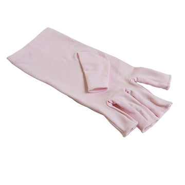 5 - Pair Pink UV Protection Fingerless Gloves for Nail Art Curing and Cycling Sun Protection - Made of Nylon/Spandex, Manicure Hand Care - RnR Galore