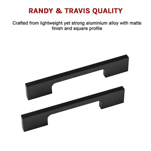 5 x 96mm Kitchen Handle Cabinet Cupboard Door Drawer Handles square Black furniture pulls - RnR Galore