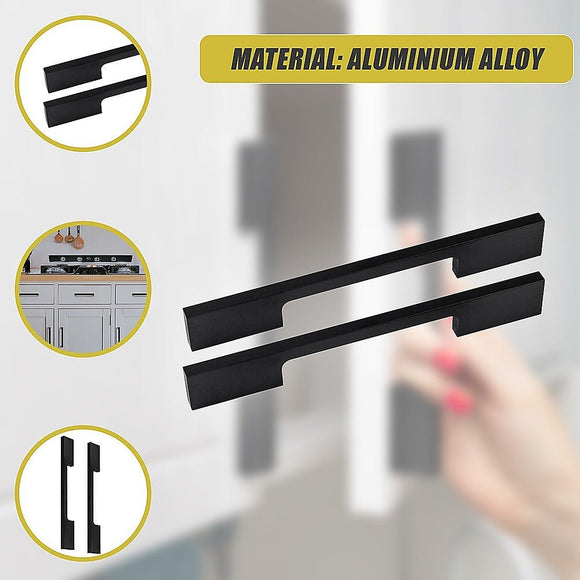 5 x 96mm Kitchen Handle Cabinet Cupboard Door Drawer Handles square Black furniture pulls - RnR Galore