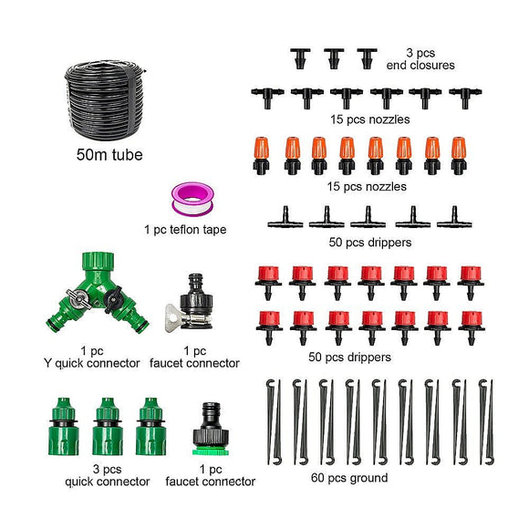 50M Hose Garden Irrigation System Plant Watering DIY Micro Drip Kits - RnR Galore